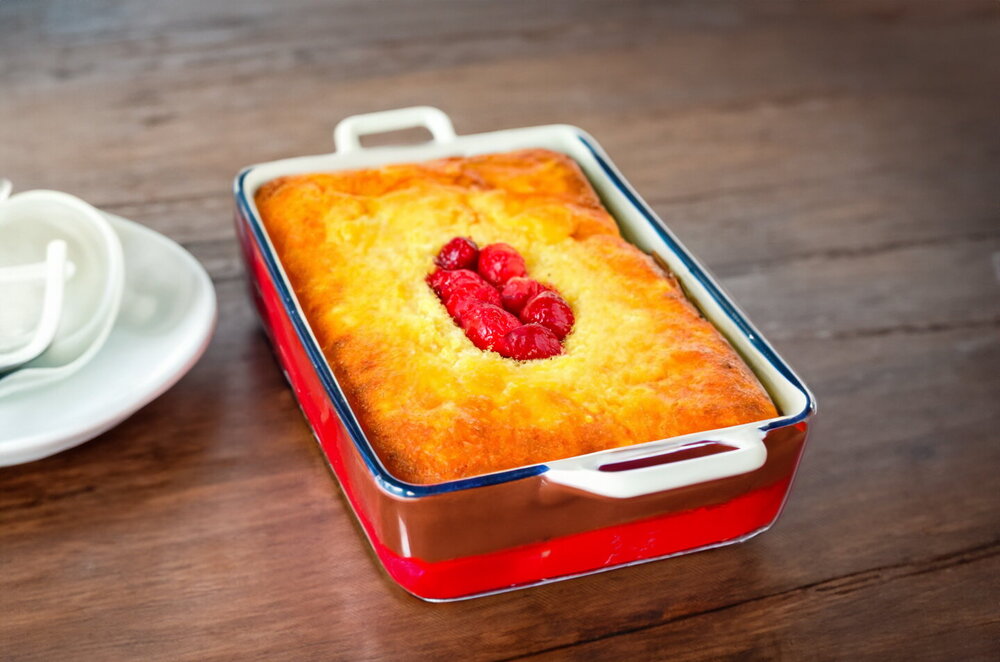 Baked Cottage Cheese Casserole with Egg and Semolina