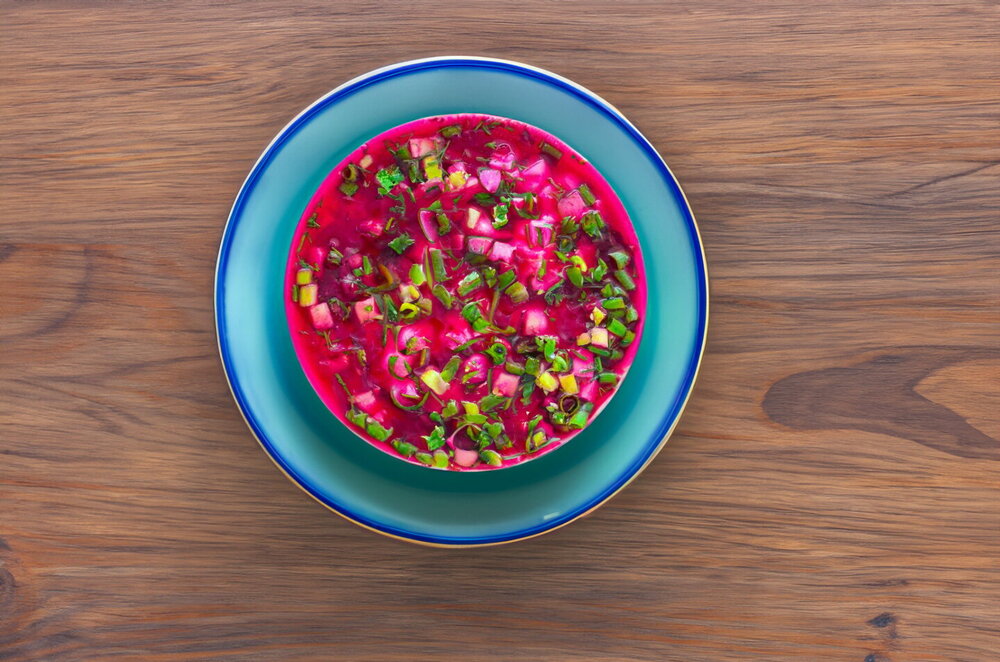 Cold Borscht with Sausage