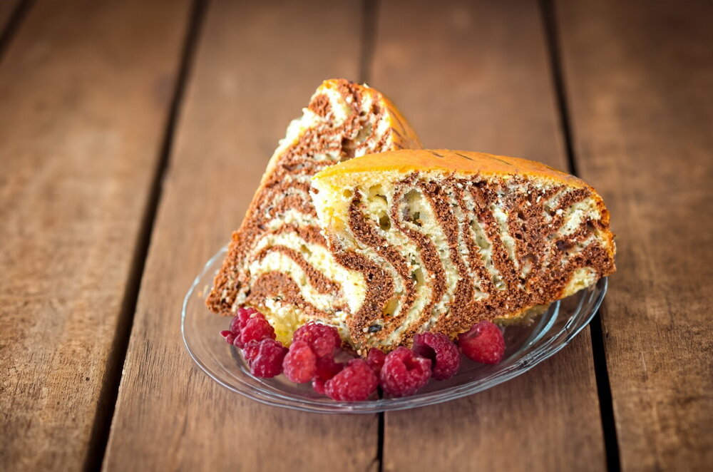 Zebra Cake with Kefir (Baked in the Oven)