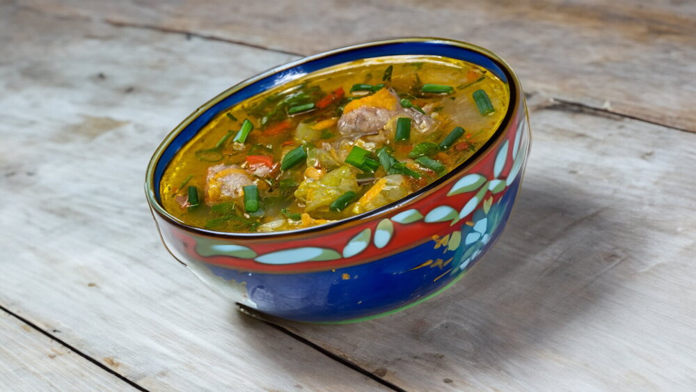 Vegetable Soup with Meatballs and Green Beans