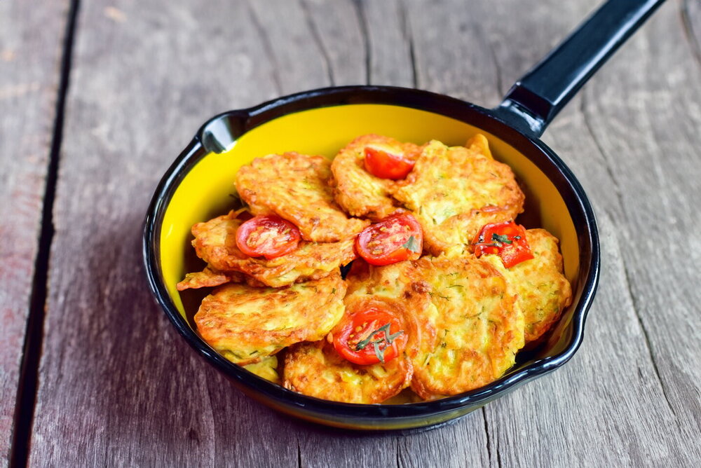 Simple Zucchini Patties in a Skillet