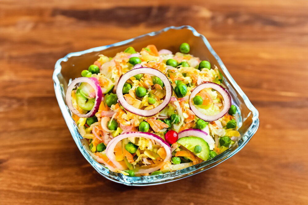 Cabbage, Pea, and Cucumber Salad