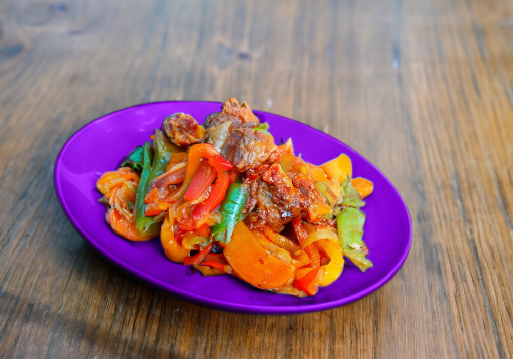 Stewed Pork in a Cauldron with Vegetables