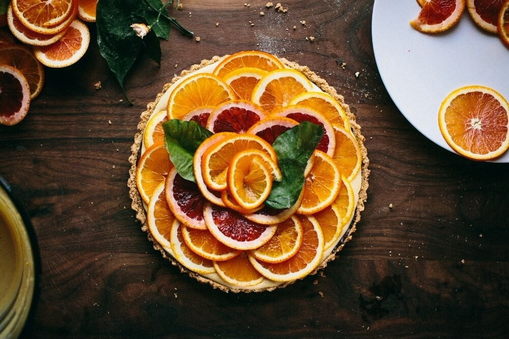 Blood orange tart