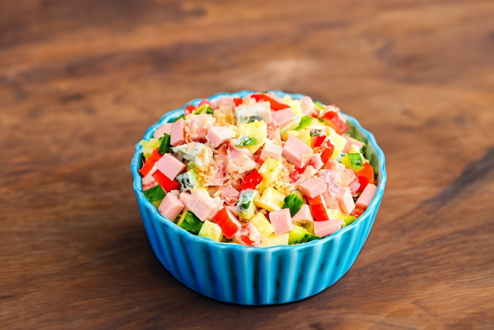 Salad with Crab Sticks and Sausage