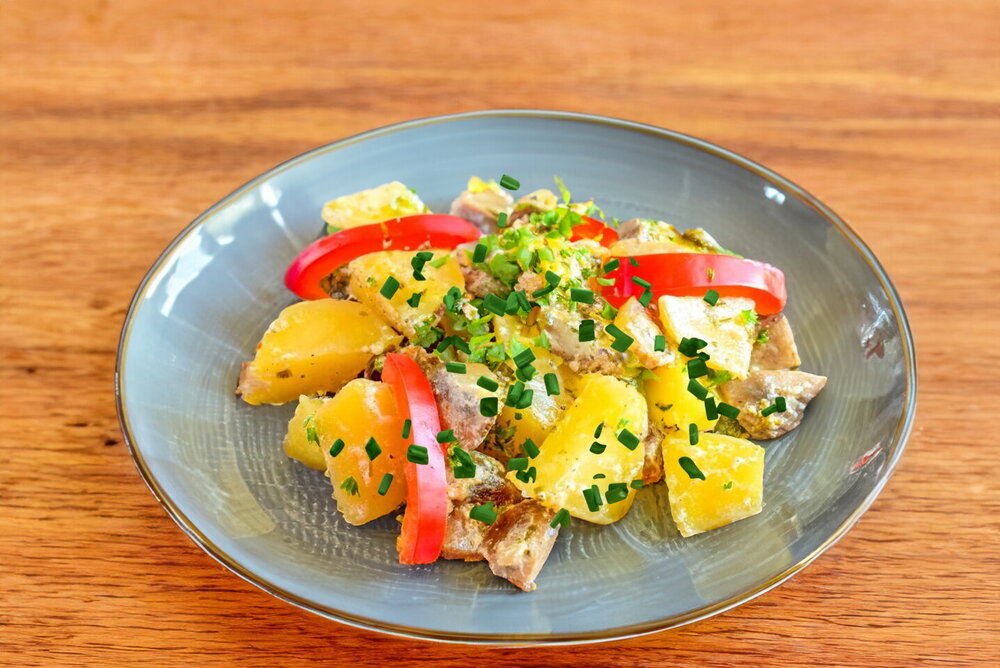 Potatoes with Mushrooms in Sour Cream, Baked