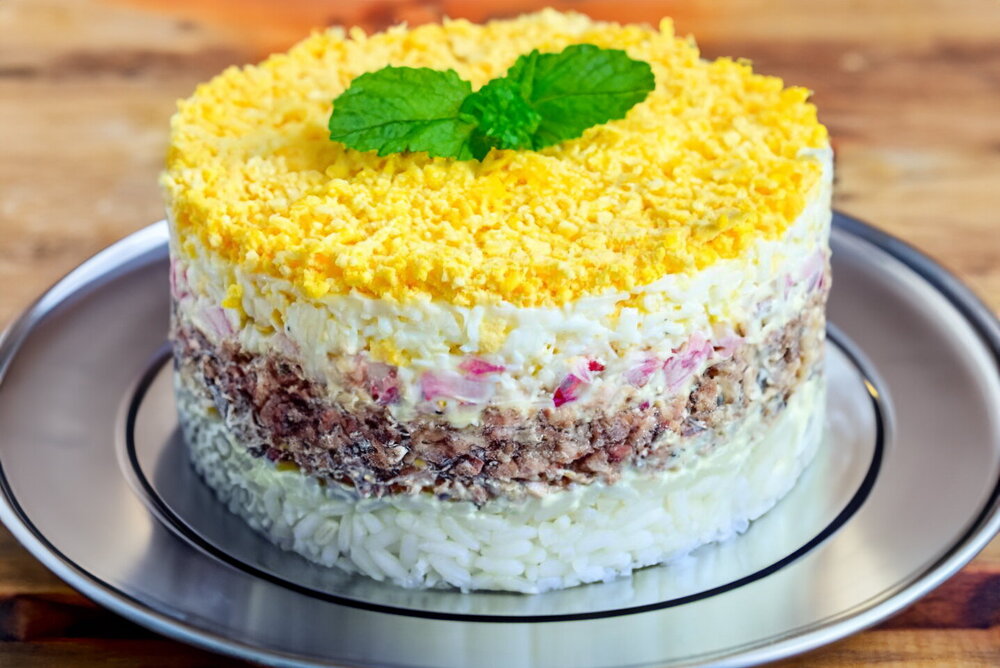 Canned Fish Salad with Rice and Egg