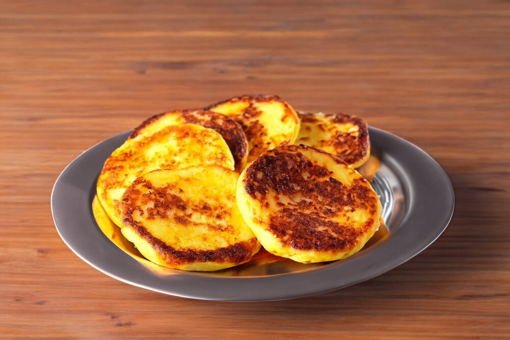 Cottage Cheese Pancakes on a Skillet