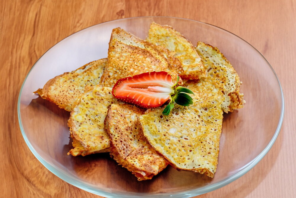 Lace Pancakes with Holes on Kefir
