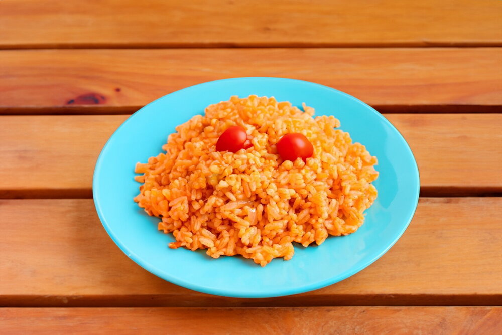 Rice with Tomato Paste in a Skillet
