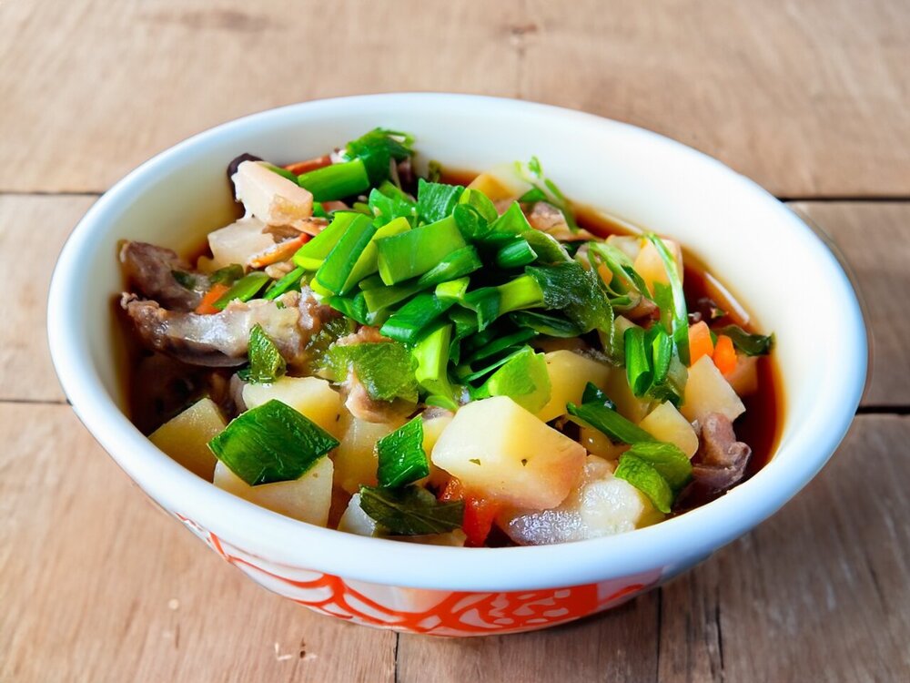 Stewed Chicken Gizzards with Potatoes