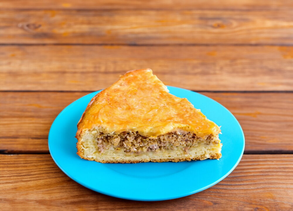 Meat and Cabbage Pie in the Oven