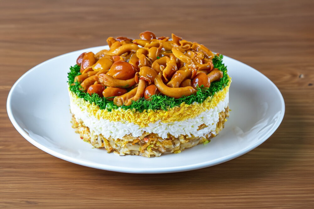 Salad with Chicken and Mushrooms
