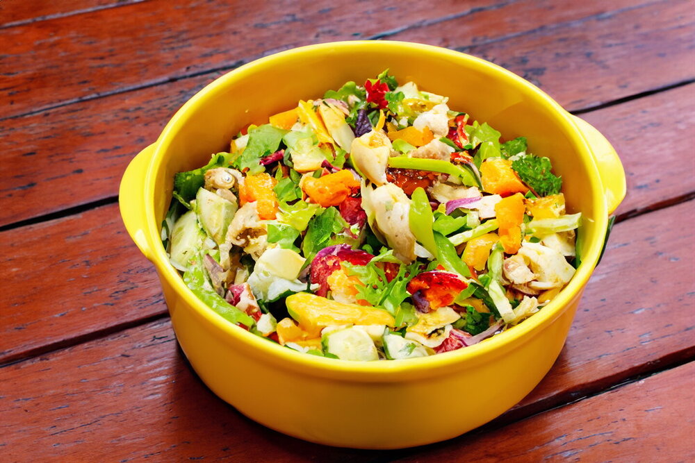 Salad with Fried Chicken