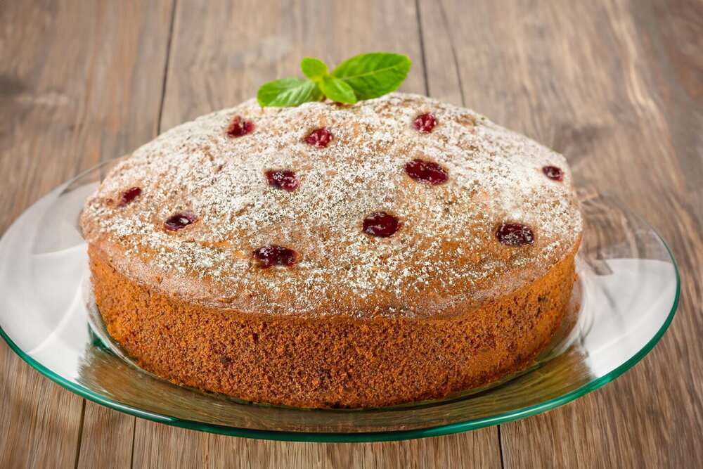 Simple Cherry Cake in the Oven