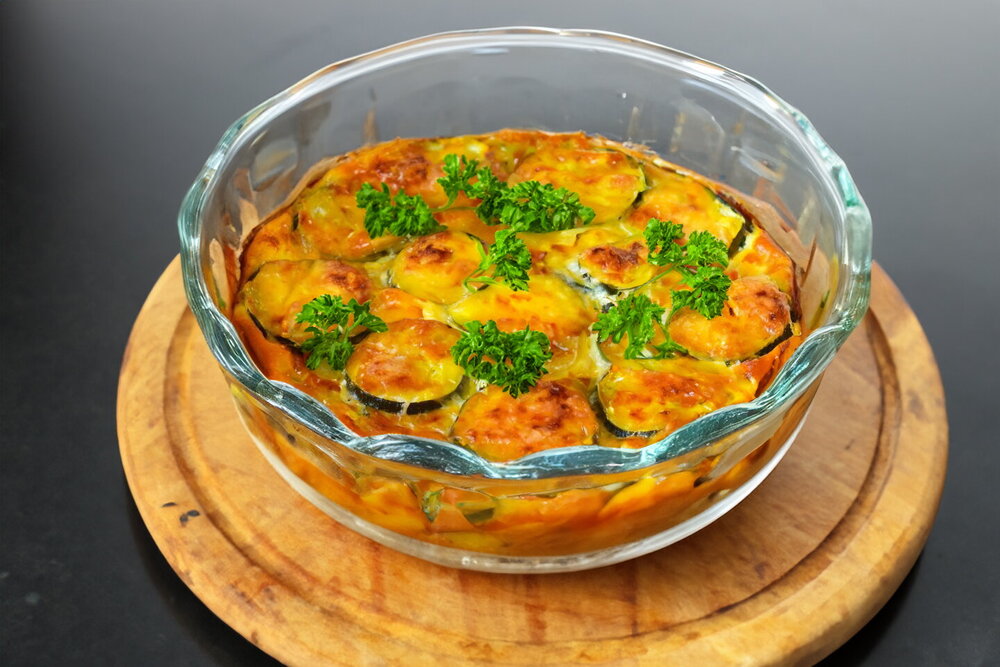 Baked Zucchini with Egg and Cheese