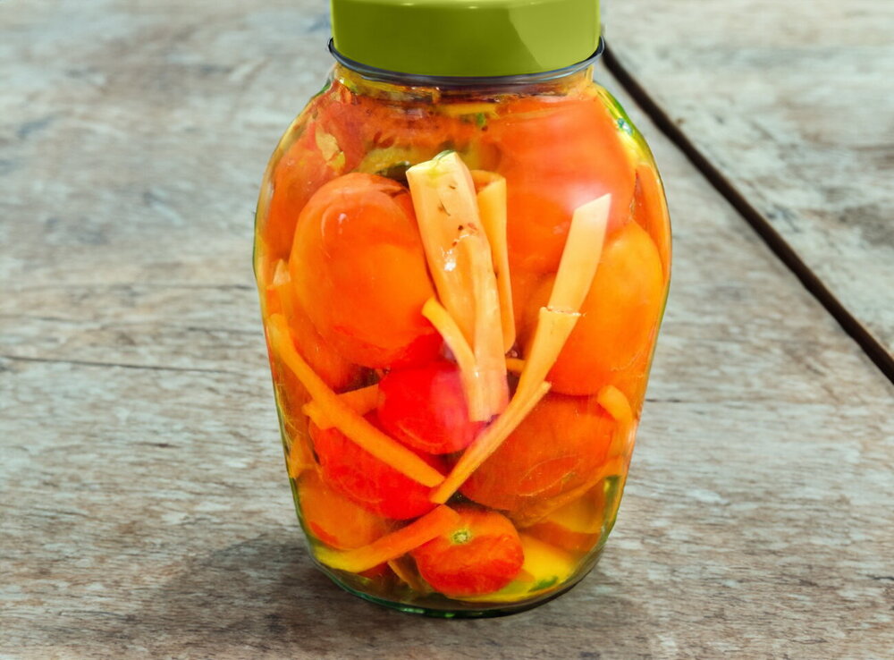 Fermented Tomatoes in Jars for Winter