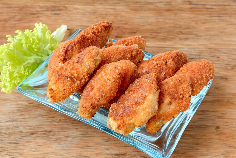 Crispy Breaded Chicken Wings in a Skillet