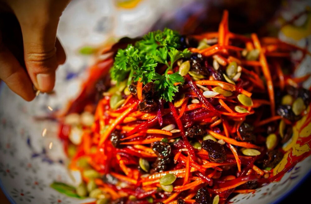 Carrot and beetroot slaw