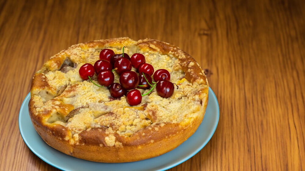 Sweet Peach Cake with Kefir