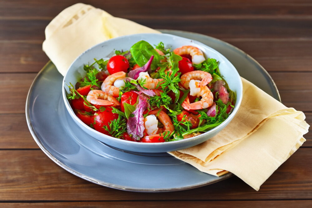 Salad with King Prawns