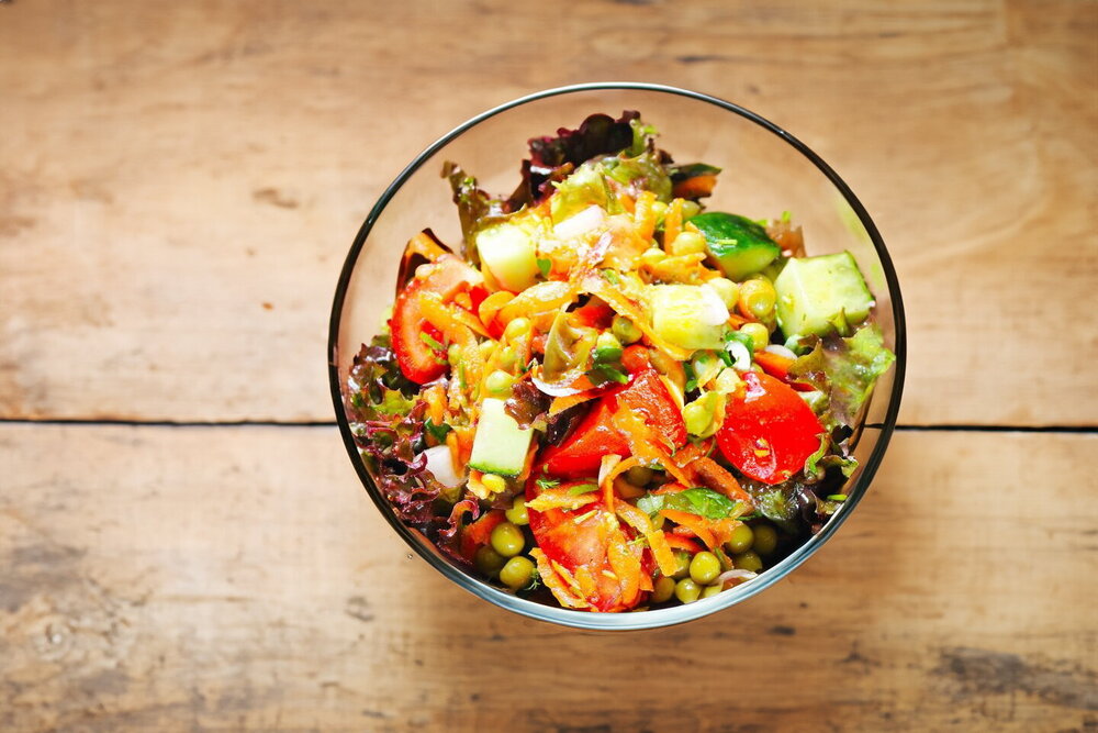 Cucumber, Tomato, and Green Pea Salad