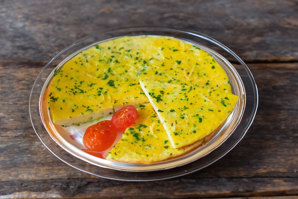 Kefir Omelet in a Frying Pan