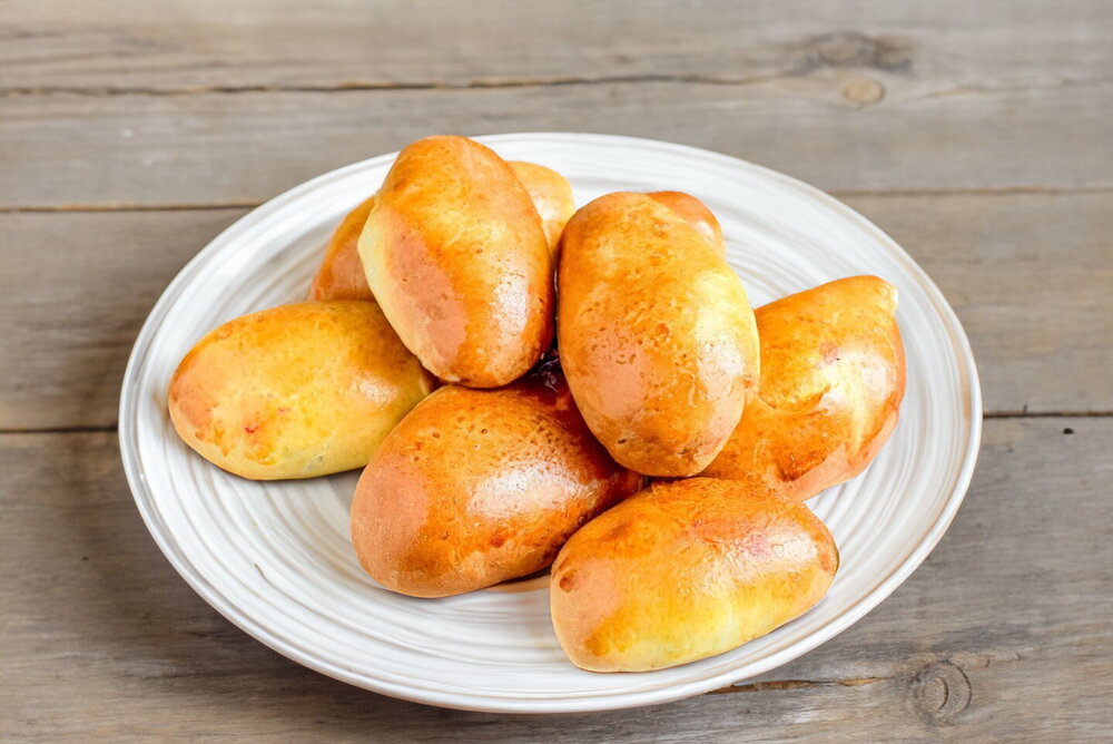 Yeast Dough Jam Pies Baked in the Oven