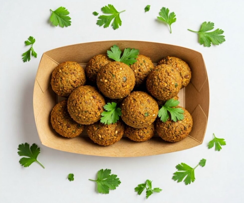 Carrot and coriander falafel