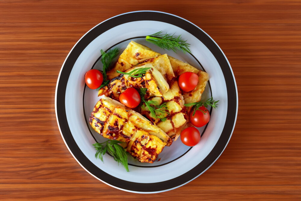Fried Brynza on a Skillet