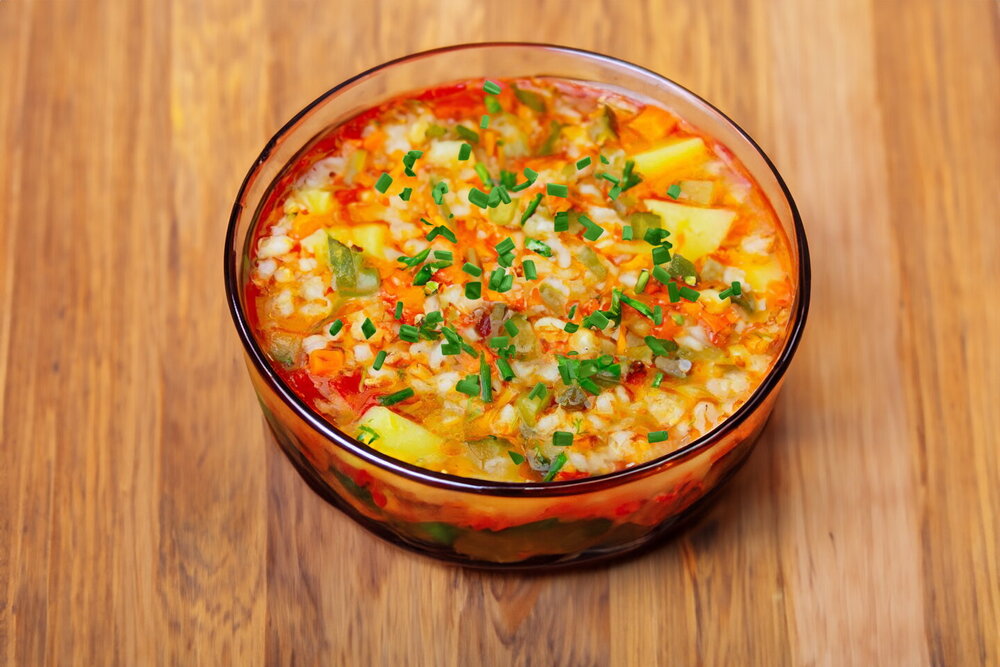 Pearl Barley and Pickled Cucumbers Soup