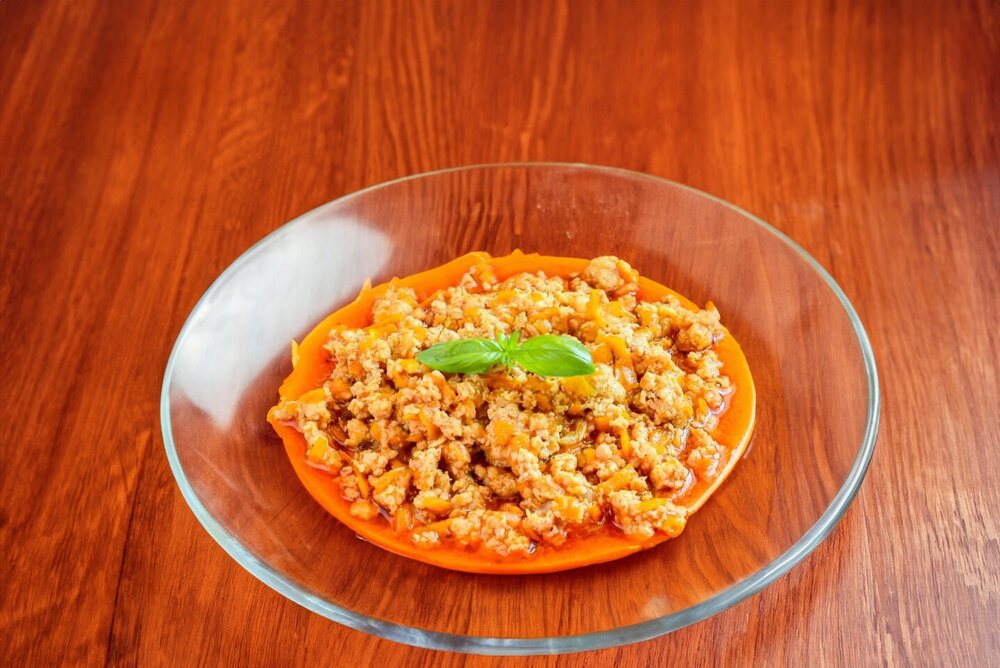 Tomato Gravy with Ground Meat in a Skillet