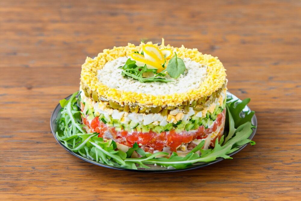Salad with Lightly Salted Trout and Cucumber