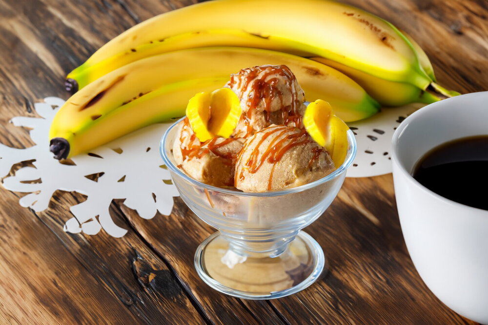 Condensed Milk, Cream, and Banana Ice Cream