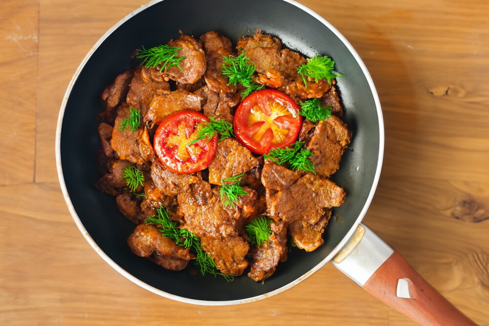 Pork in Soy Sauce in a Skillet