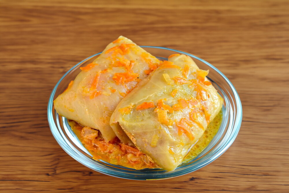 Frozen Cabbage Rolls in a Skillet