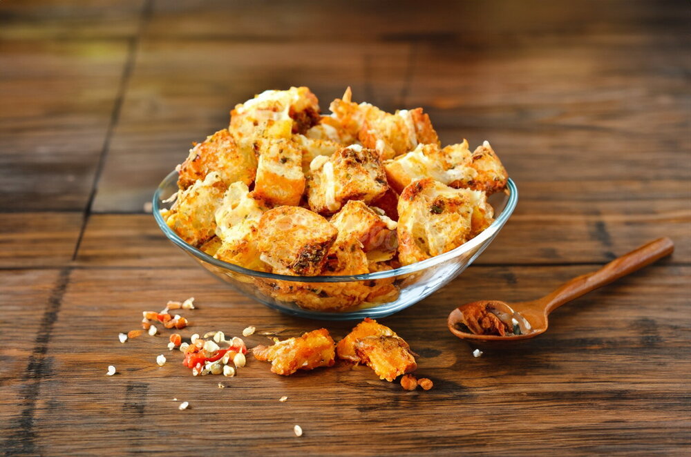 Oven-Baked Cheese Croutons