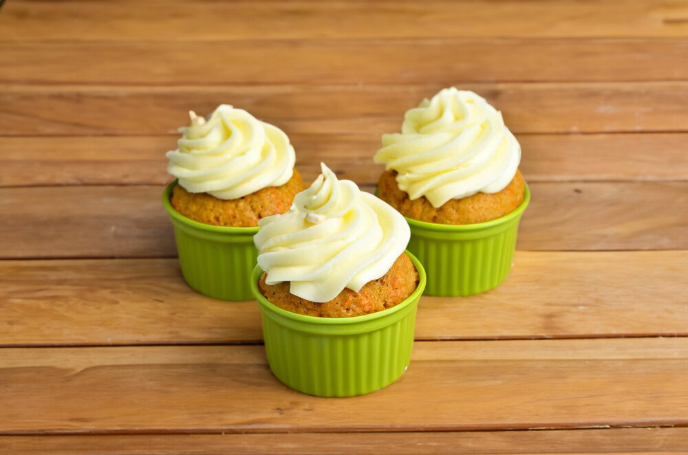 Carrot Cupcakes with Cream