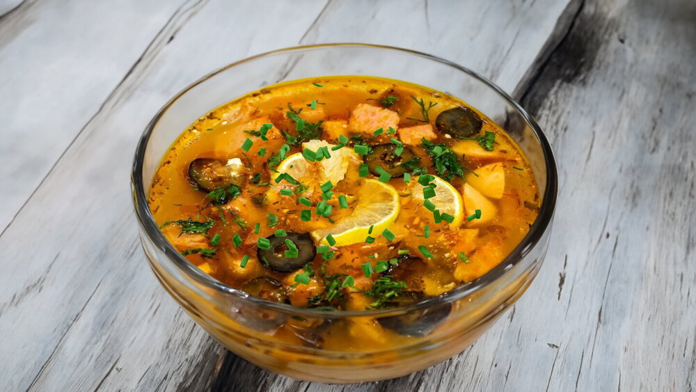 Quick Soup with Vegetable Base and Sausage