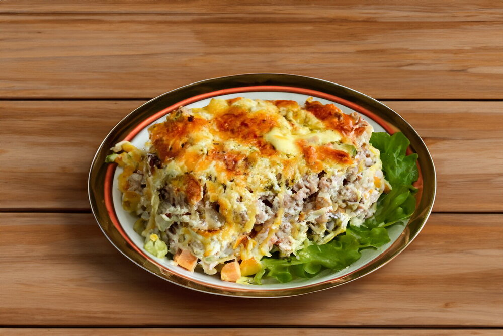 Ground Meat in Sour Cream Sauce Baked in the Oven