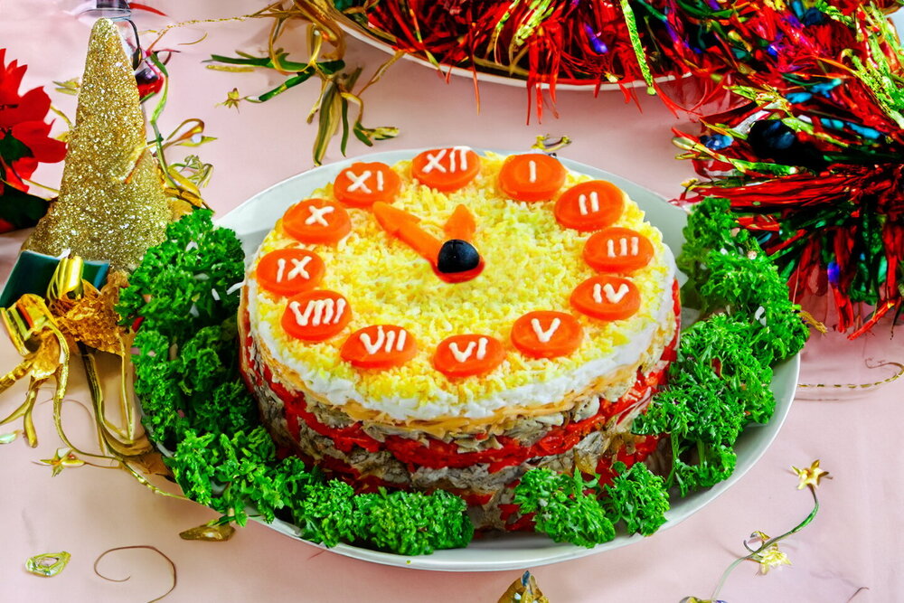 New Year Clock Salad