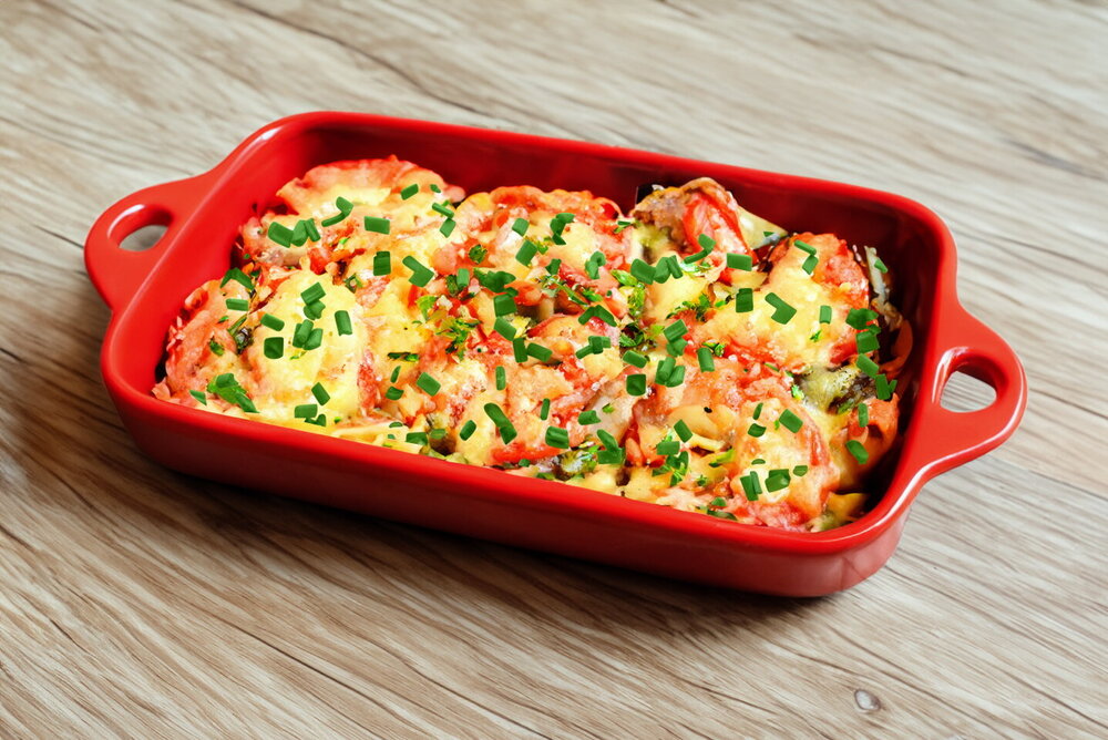 Potato Casserole with Minced Meat and Mushrooms in the Oven