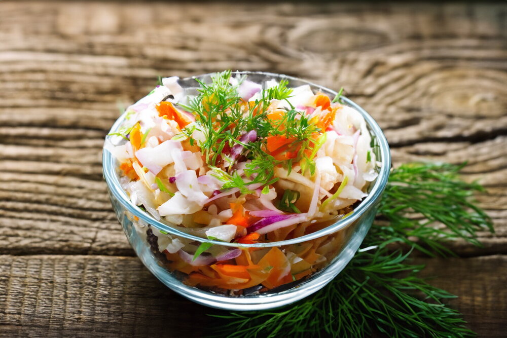 Sauerkraut with Vegetable Oil and Onion