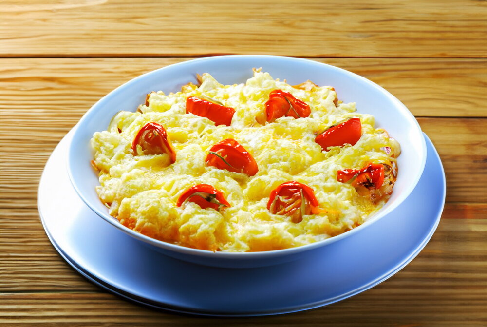 Cauliflower with Cream and Cheese in the Oven