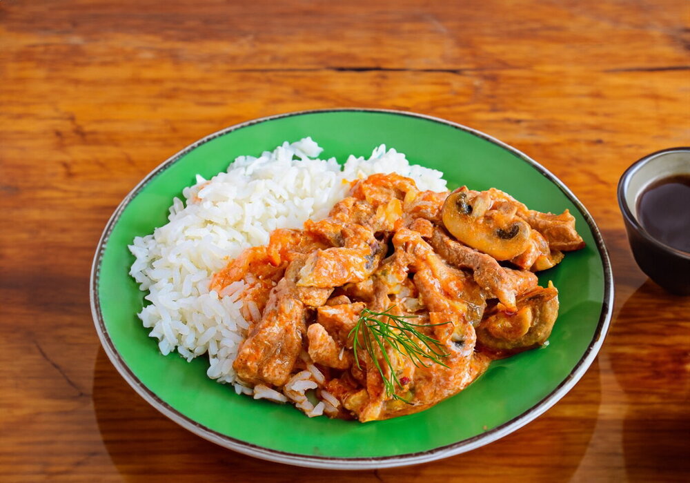 Pork Stroganoff with Mushrooms and Sour Cream