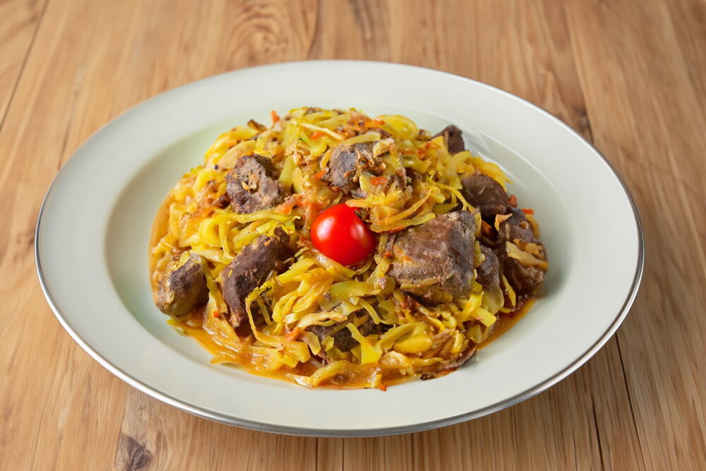 Stewed Liver with Cabbage