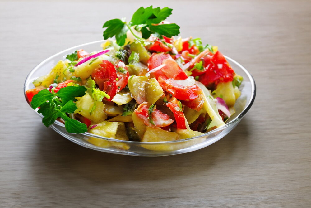 Potato, Tomato, and Cucumber Salad