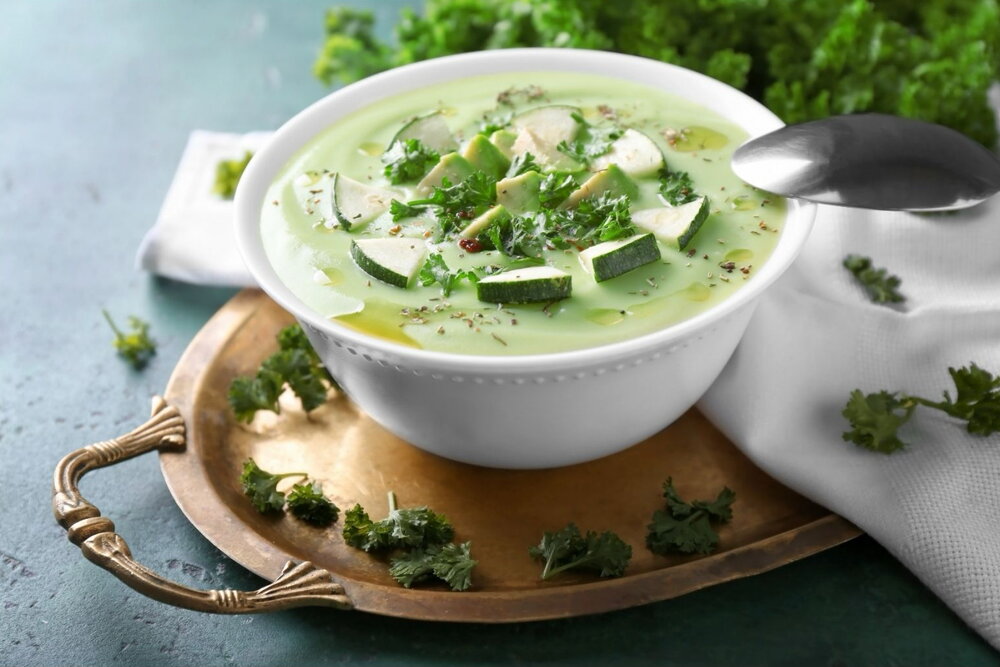 Blended zucchini soup