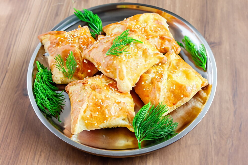 Puff Pastry Pockets in the Oven with Cheese, Chicken, and Potatoes
