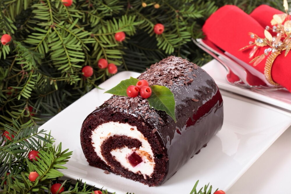 Chocolate Christmas log